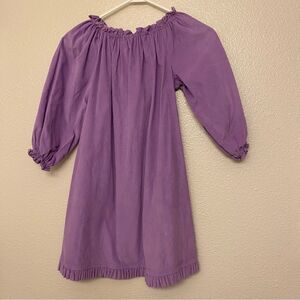 Red Beans cotton puff sleeve lavender oversized boho peasant courderoy dress 10